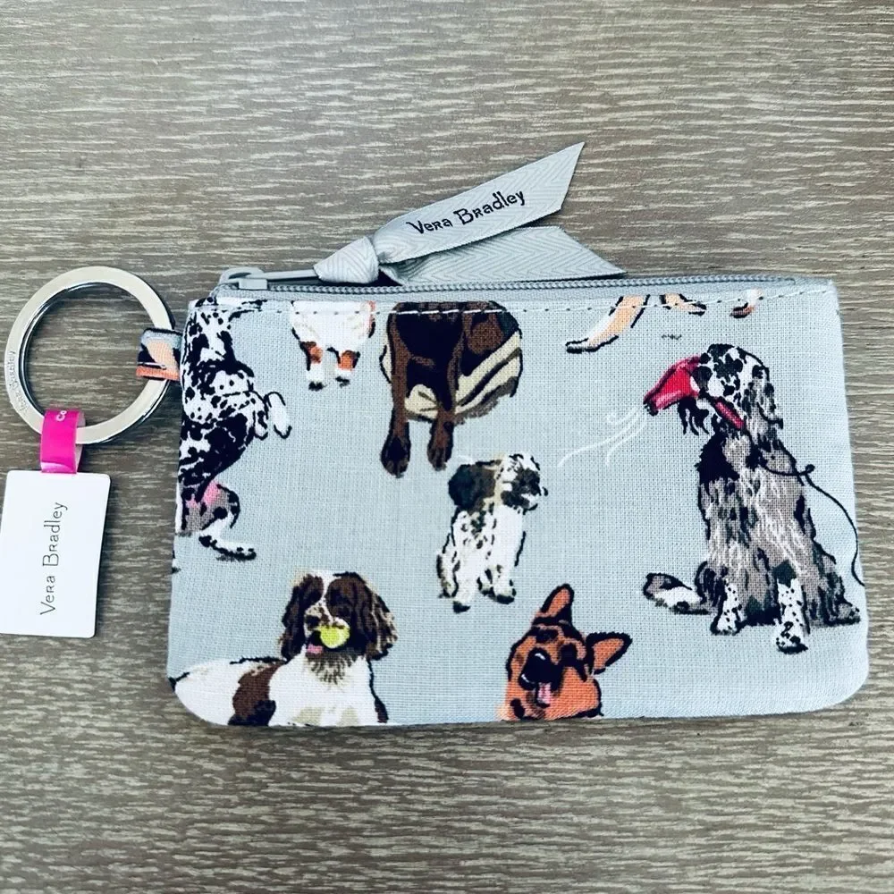 Vera Bradley Dog Show Zip ID Coin Purse Wallet